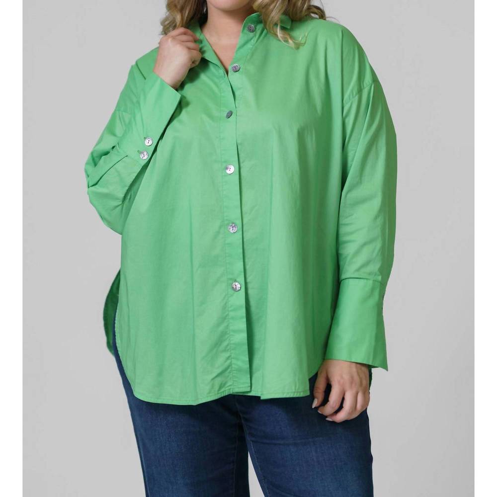 NEW BITTE KAI RAND core cotton shirt - plus in emerald green